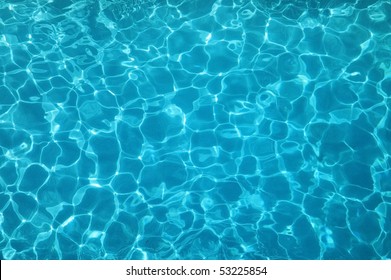 Beautiful refreshing  blue swimming pool water