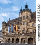 Beautiful renaissance Town Hall of Rothenburg ob der Tauber in Bavaria, Germany