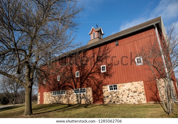 Beautiful Restored Red Wood Barn White Stock Photo Edit Now