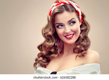 pin up curls long hair