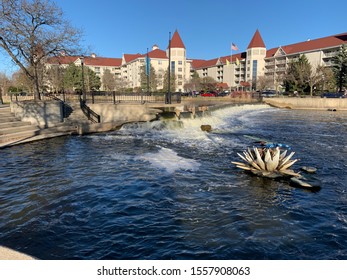 Beautiful River In Downtown Waukesha Wisconsin 