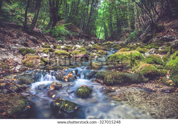 Beautiful River Streaming On Autumn Mountain Stock Photo Edit Now
