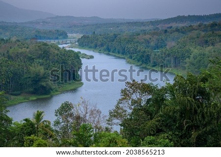 Beautiful river view at 'Narimadakunnu' , Mappattukara, Palakkad District, Kerala
