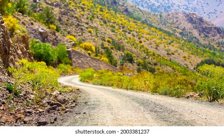 A Beautiful Road In The Middle Of Atlas Mountains In Morocco