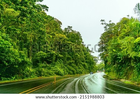 Beautiful road in the montains, rainforest Roads of Costa Rica, Heredia province, Costa Rica