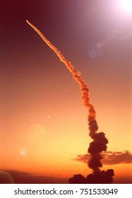Beautiful rocket launch.The elements of this image furnished by NASA.