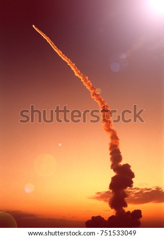 Beautiful rocket launch.The elements of this image furnished by NASA.