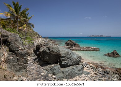 Beautiful Rocky Beach In The Caribbean Island Of St Bart's