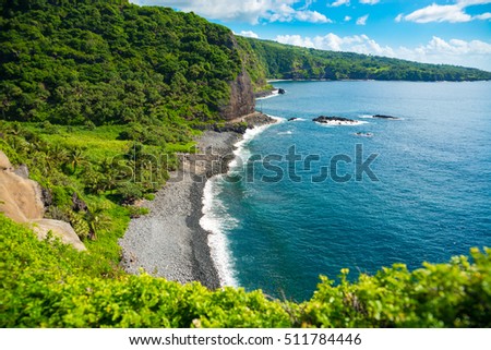 Beautiful rocky beach on the island of Maui, Hawaii