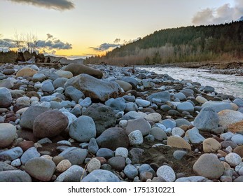 A Beautiful Rocky Nisqually River Sunset 