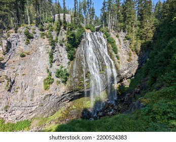 Beautiful Rocky Waterfall In A Luscious Forest