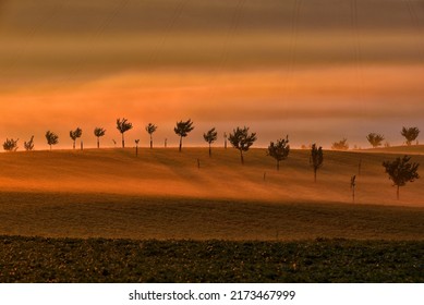 Beautiful rolling landscape in South Moravia called Moravian Tuscany. Czech republic. - Shutterstock ID 2173467999