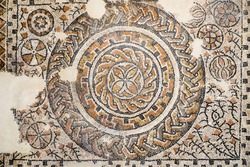 A Beautiful Roman Style Mosaic Pattern In Background