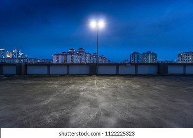 Beautiful Rooftop Empty Car Park At Dawn