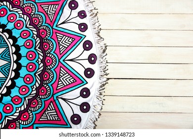 Download Beautiful Round Bright Beach Towel Mandala Stock Photo Edit Now 1339148723