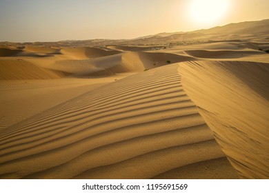 Beautiful Rub al Khali desert at sunrise United Arab Emirates