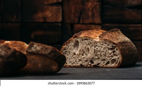 Beautiful rustic artisan bread cut