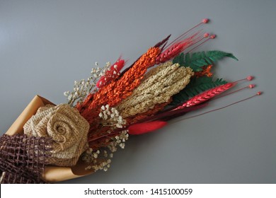 Beautiful Rustic Dried Flower Bouqet For Your Home Decoration Or Gift