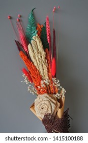 Beautiful Rustic Dried Flower Bouqet For Your Home Decoration Or Gift