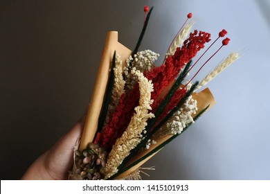 Beautiful Rustic Dried Flower Bouqet For Your Home Decoration Or Gift