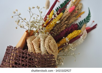 Beautiful Rustic Dried Flower Bouqet For Your Home Decoration Or Gift