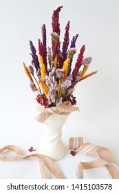 Beautiful Rustic Dried Flower Bouqet For Your Home Decoration Or Gift