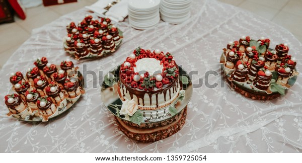 Beautiful Rustic Style Wedding Cake Cupcakes Stock Photo Edit Now