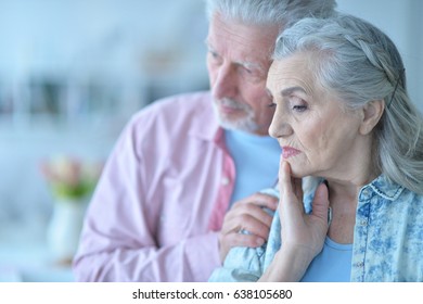 Beautiful Sad Elderly Couple