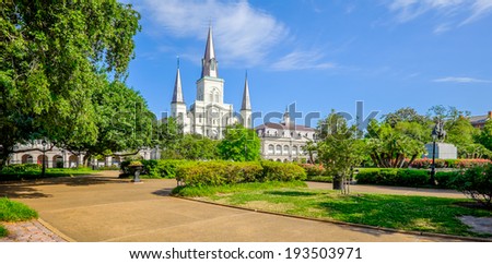 Beautiful Saint Louis Cathedral in the French Quarter in New Orleans, Louisiana.