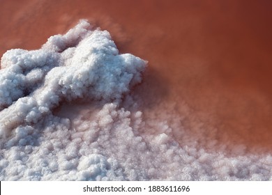 A Beautiful Salt Flakes In Salt Evaporation Pond