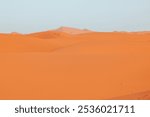 Beautiful sand dunes in the Sahara desert with amazing blue sky drone footage , aerial desert photos  - Sahara, Morocco