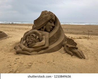 The Beautiful Sand Sculpture On The Beach