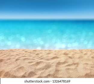 beautiful sandy beach with blur ocean background summer concept Nature background - Powered by Shutterstock