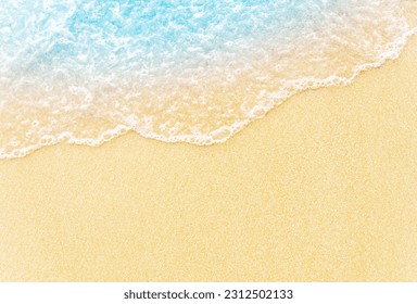 Beautiful sandy beach close up, topview