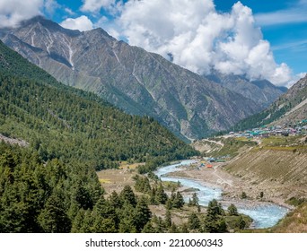 Beautiful Sangla valley as seen from Raksham in Himachal India - Shutterstock ID 2210060343