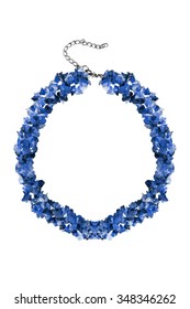 Beautiful Sapphire Necklace Isolated Over White