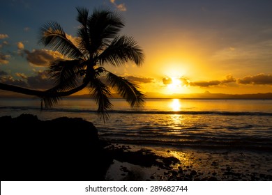 Beautiful Savusavu, Fiji At Sunset