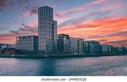 Beautiful Scene Daylight Dublin Ireland Capital Landscape City Urban Area Modern Buildings