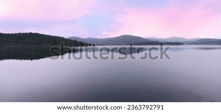 Beautiful scene of eve with lake