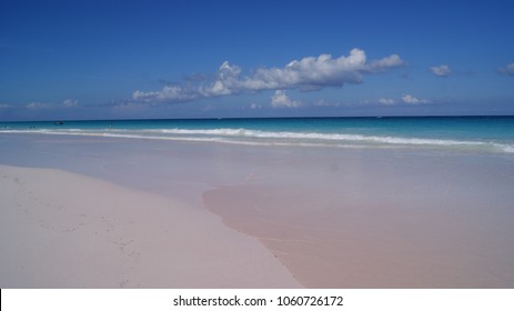 Beautiful Scene Of The Pink Sand Beach In Harbour Island, Bahamas