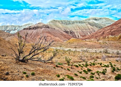 Beautiful Scenery Of Aktau Mountains In National Park Altyn Emel In Kazakhstan, Central Asia