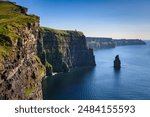 Beautiful scenery of the Cliffs of Moher in County Clare, Ireland.