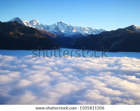 Beautiful scenery from Harder Kulm, top of Interlaken Switzerland