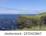 Beautiful Scenery of Rocks Mountains and Sea in the North Coast of Ireland  