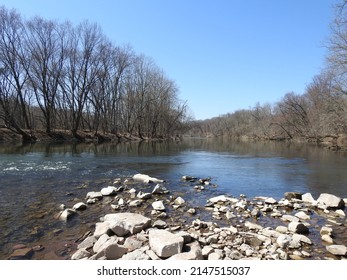 The Beautiful Scenery Of The Schuylkill River, Montgomery County, Pennsylvania.