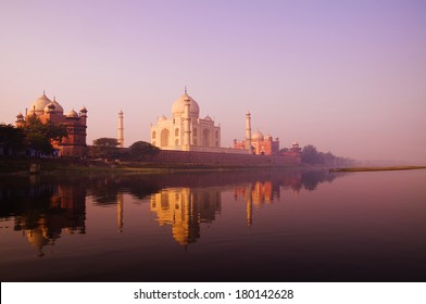 Beautiful Scenery of Taj Mahal and a Body of Water, India