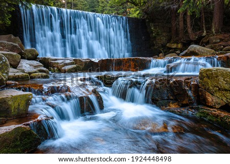 Beautiful scenery of the Wild Waterfall on the ?omnica river, Karpacz. Poland