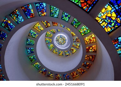 Beautiful scenic images of stained glass spirals. - Powered by Shutterstock