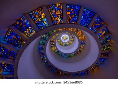 Beautiful scenic images of stained glass spirals. - Powered by Shutterstock