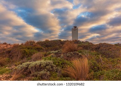 Beautiful Scenic Patterned Clouds Above Robe Lighthouse.Guichen Bay,Robe,South Eastern,South Australia